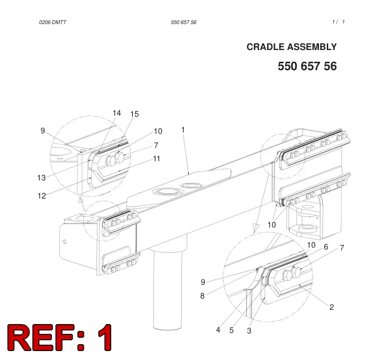 55065757 550 657 57 Cradle - Sandvik Technical Drawing