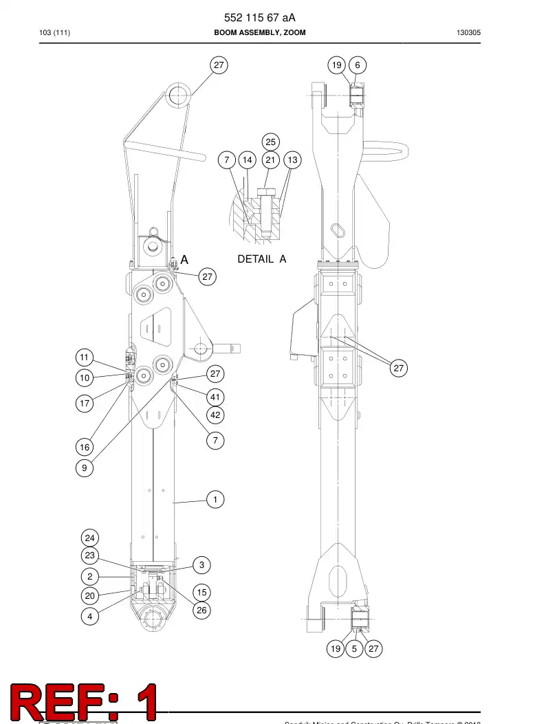 55065771c 550 657 71c Pipe Assembly - Sandvik Technical Drawing