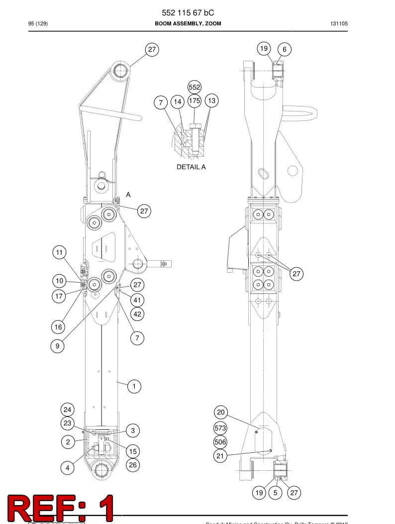 55065771f 550 657 71f Tube, Outer - Sandvik Technical Drawing