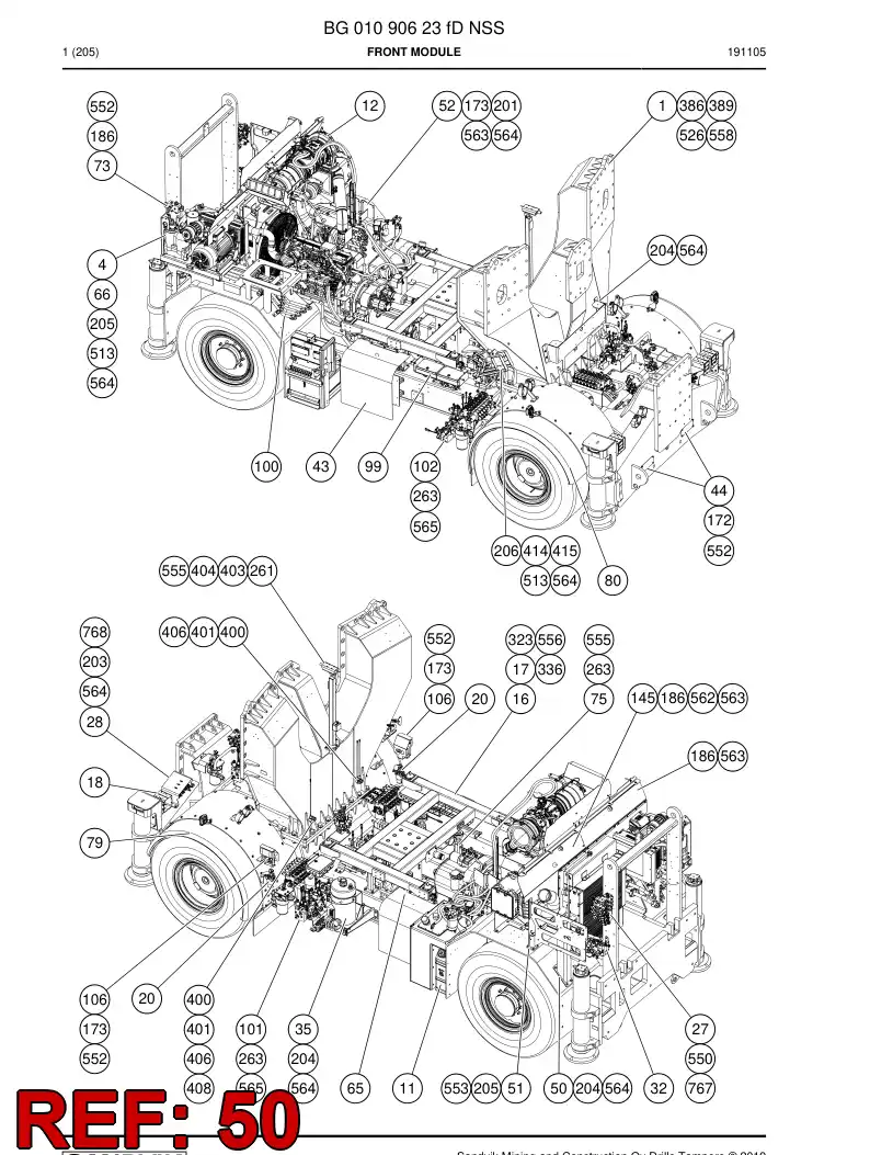 55065785b 550 657 85b Bracket - Sandvik Technical Drawing