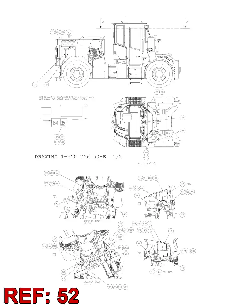 55066069 550 660 69 Bracket - Sandvik Technical Drawing