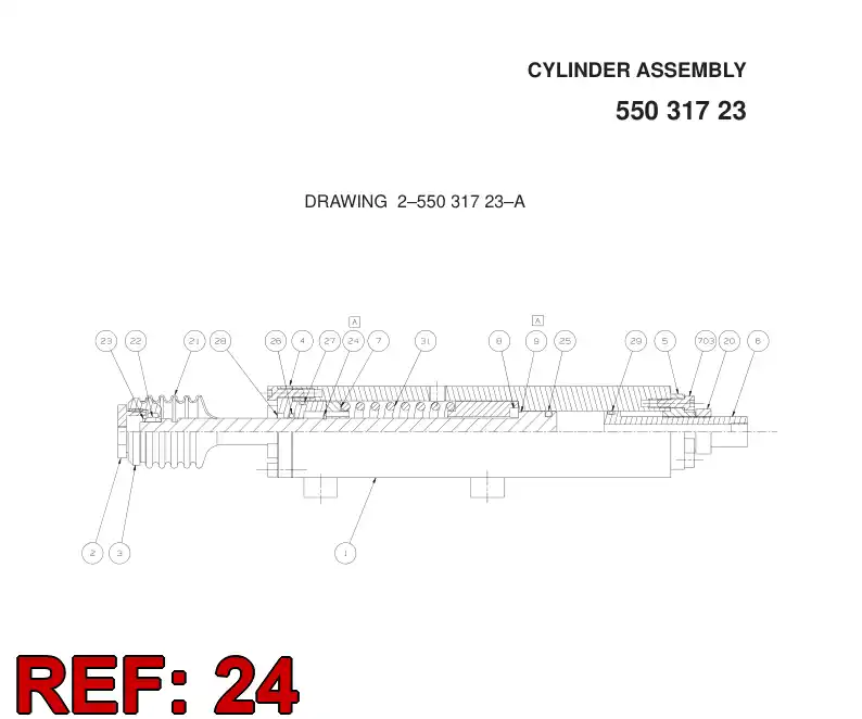 55066070 550 660 70 BACK UP RING - Sandvik Technical Drawing