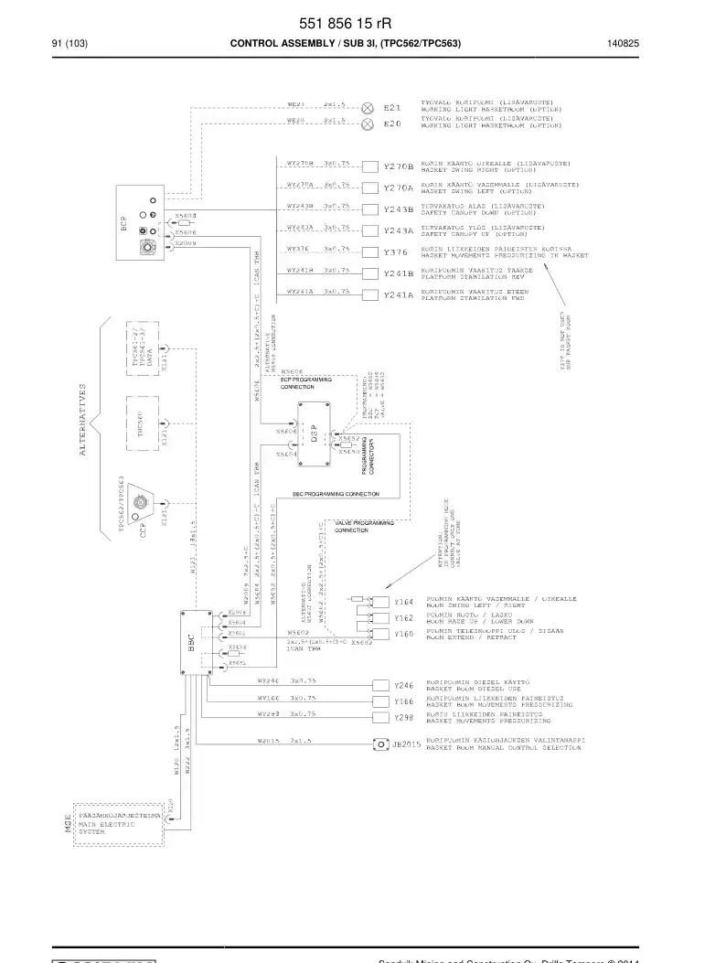 55066311v 550 663 11v Control Box Assembly - Sandvik Technical Drawing