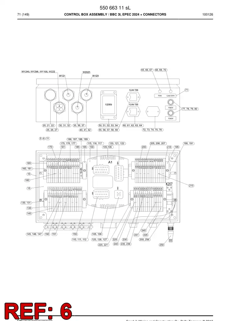55066314b 550 663 14b Wiring instruction - Sandvik Technical Drawing