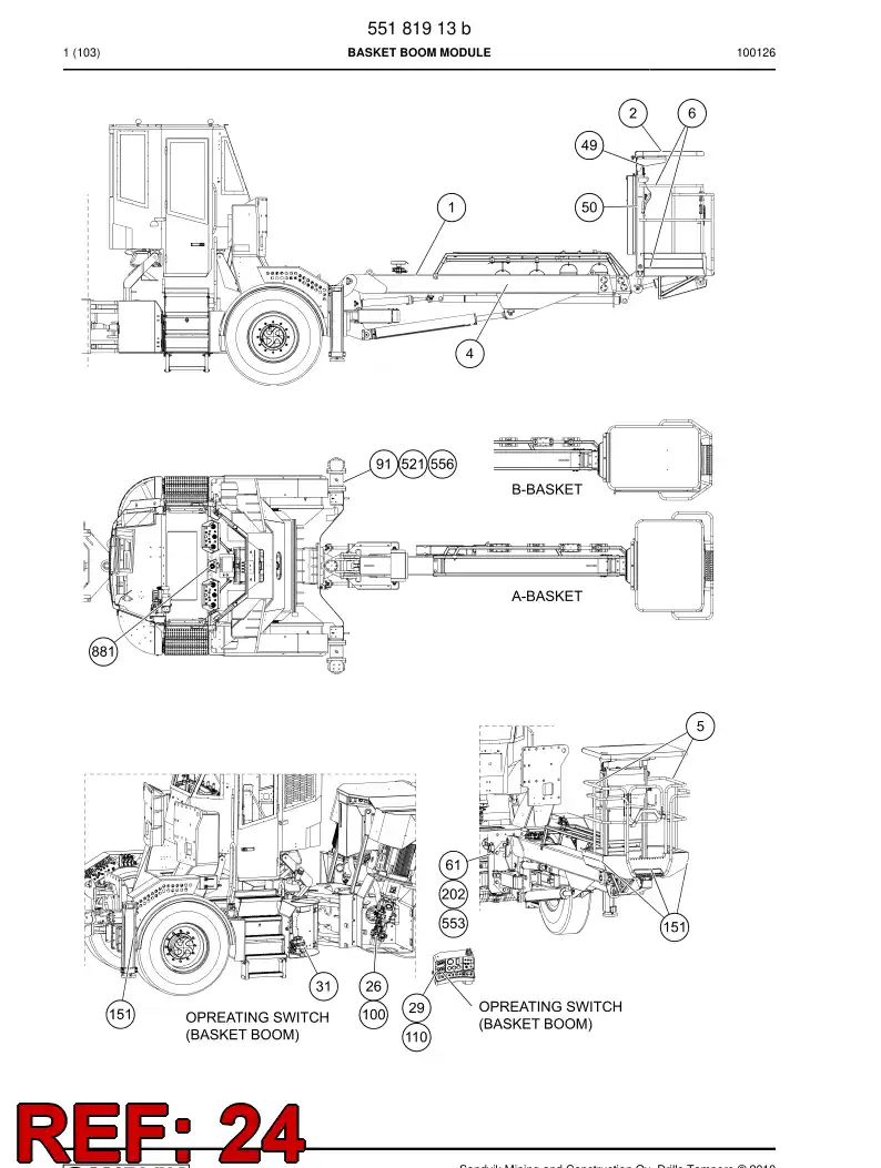 55066319h 550 663 19h Control assembly - Sandvik Technical Drawing