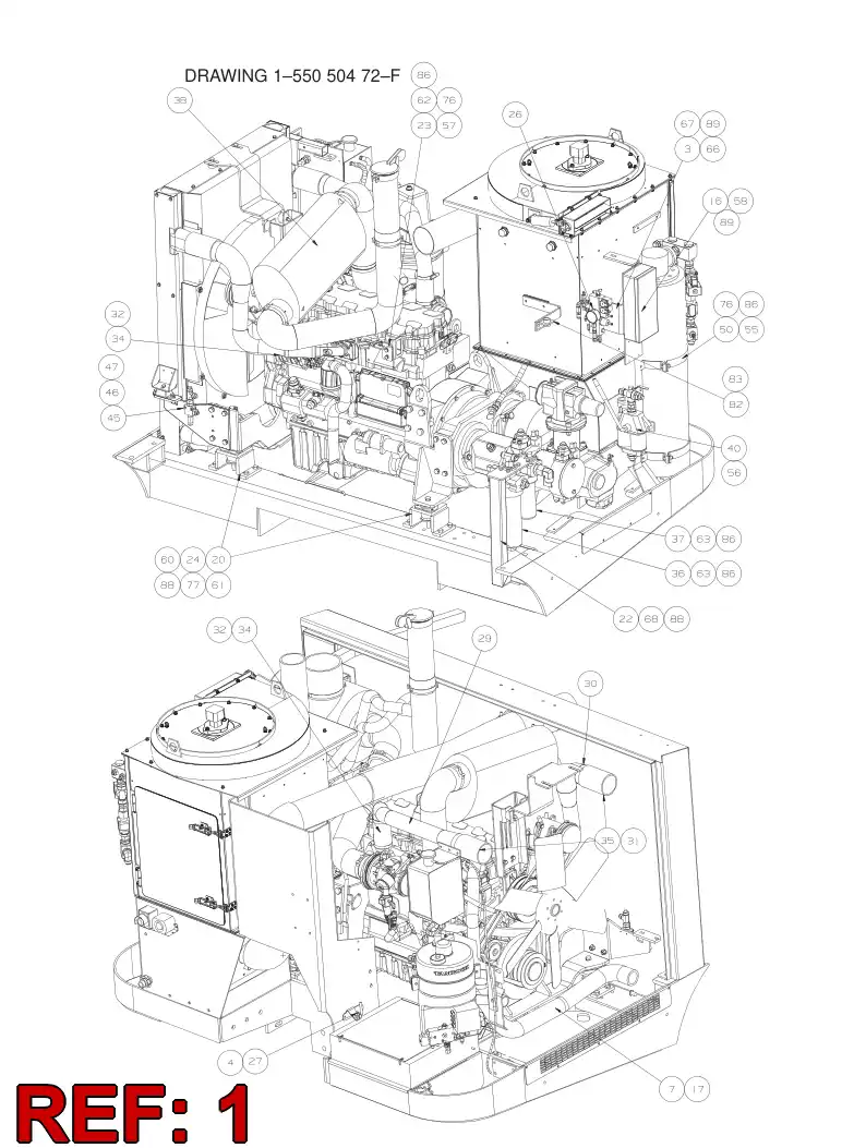 55066340 550 663 40 DIESEL ENGINE ASSEMBLY - Sandvik Technical Drawing