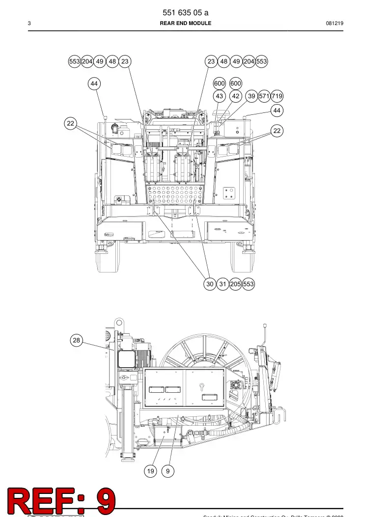 55066355a 550 663 55a Bracket - Sandvik Technical Drawing