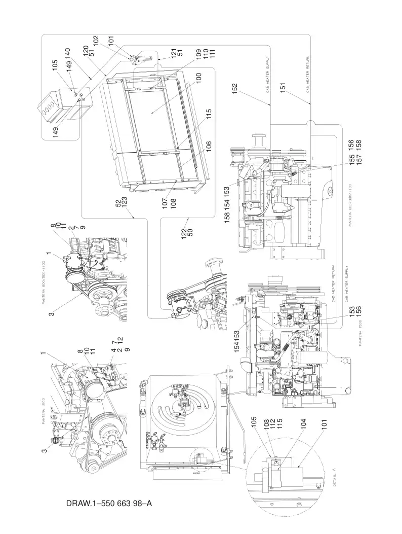55066398A 550 663 98A AIR CONDITIONING ASSEMBLY - Sandvik Technical Drawing