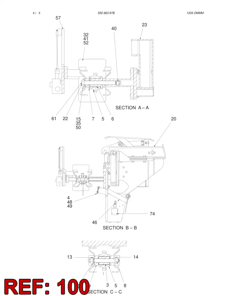 55066411 550 664 11 HOSE SUPPORT ASSEMBLY - Sandvik Technical Drawing
