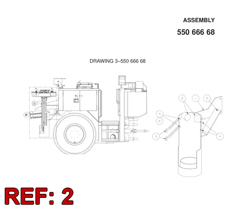 55066574 550 665 74 Buffer, Rubber - Sandvik Technical Drawing