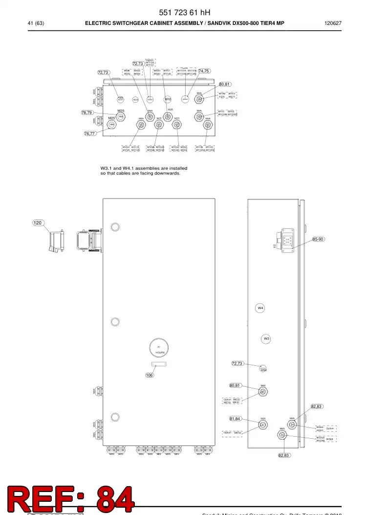 55066583a 550 665 83a Entry, Cable - Sandvik Technical Drawing