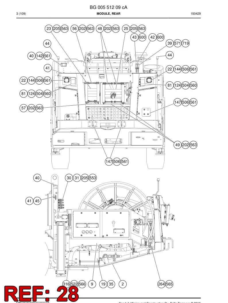 55066597b 550 665 97b Bracket, Mounting - Sandvik Technical Drawing