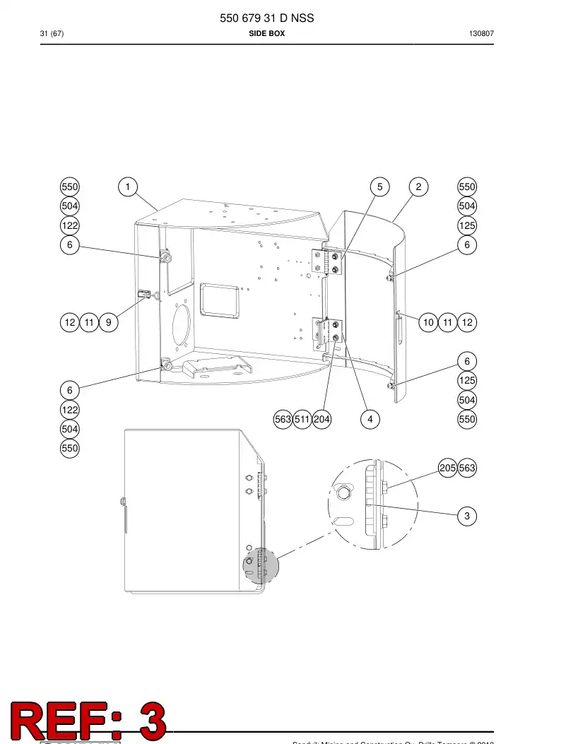 55066690a 550 666 90a Plate - Sandvik Technical Drawing