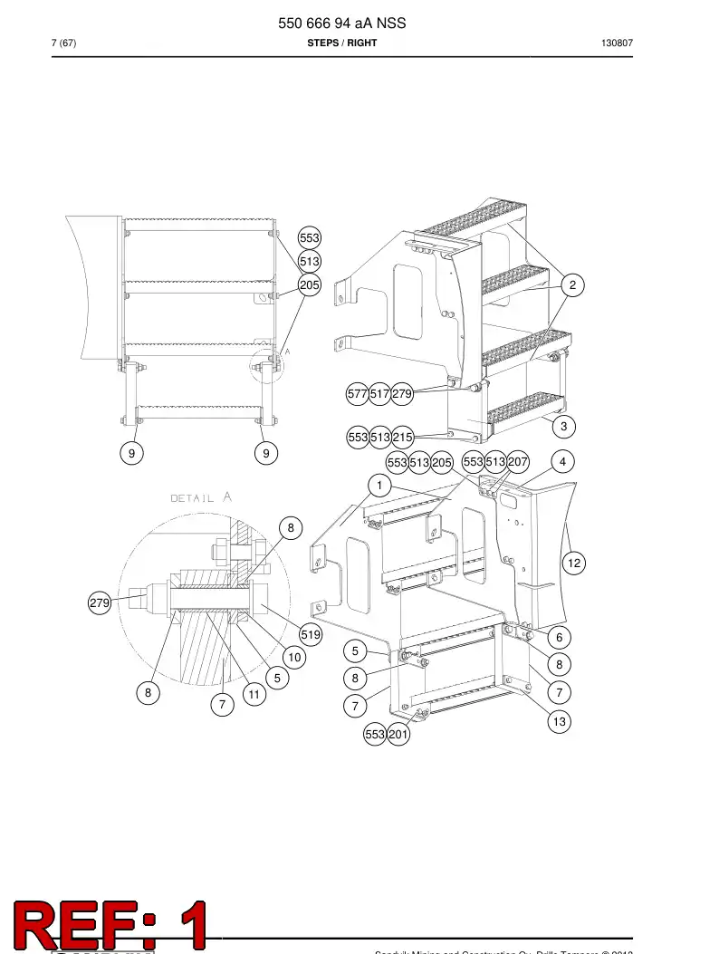 55066703c 550 667 03c Plate - Sandvik Technical Drawing