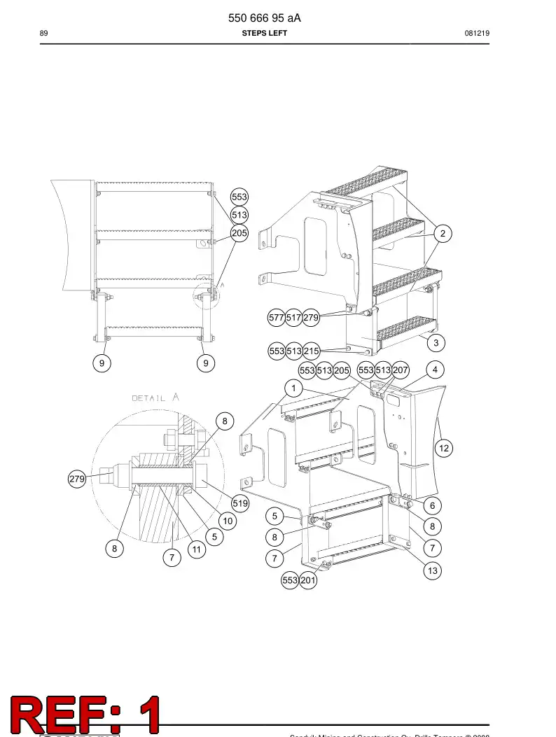 55066706 550 667 06 Plate - Sandvik Technical Drawing
