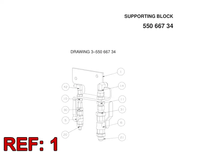 55066735 550 667 35 Supporting block - Sandvik Technical Drawing