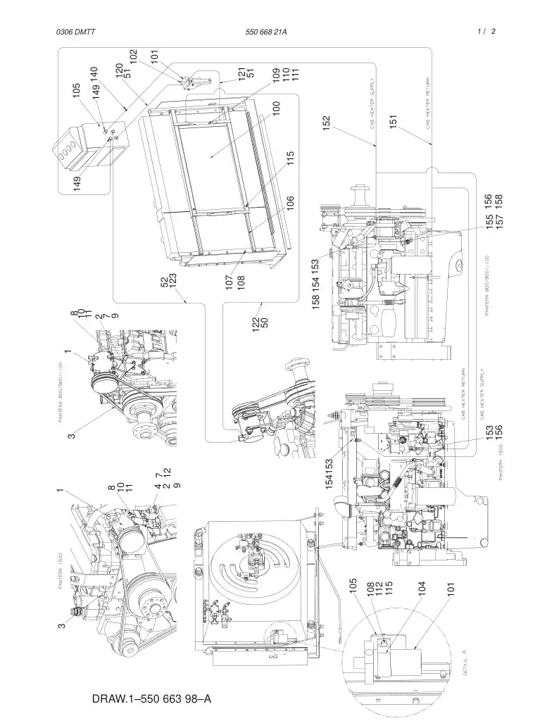 55066821A 550 668 21A AIR CONDITIONING ASSEMBLY - Sandvik Technical Drawing