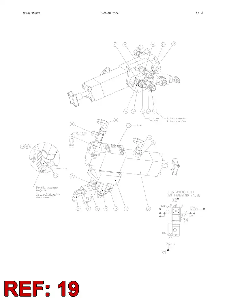 55066844 550 668 44 Orifice adapter - Sandvik Technical Drawing