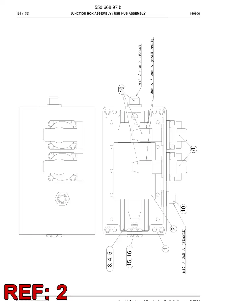 55066913a 550 669 13a Terminal - Sandvik Technical Drawing