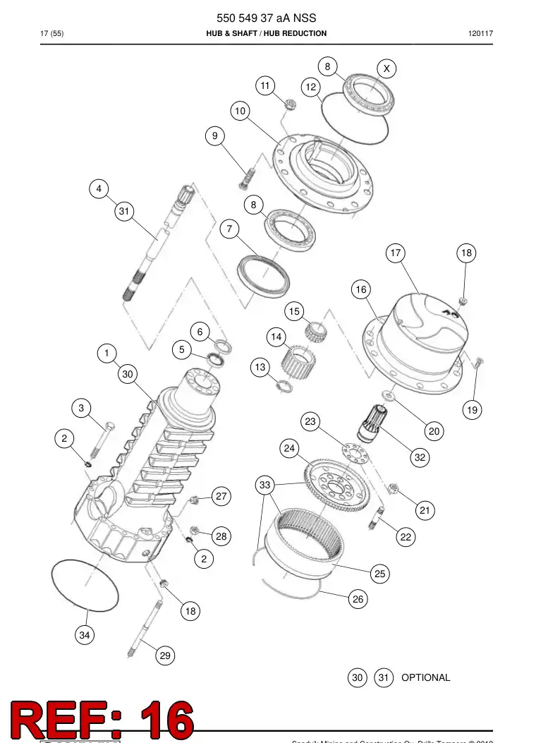 550 670 15 Planet Gear Assembly - drawing