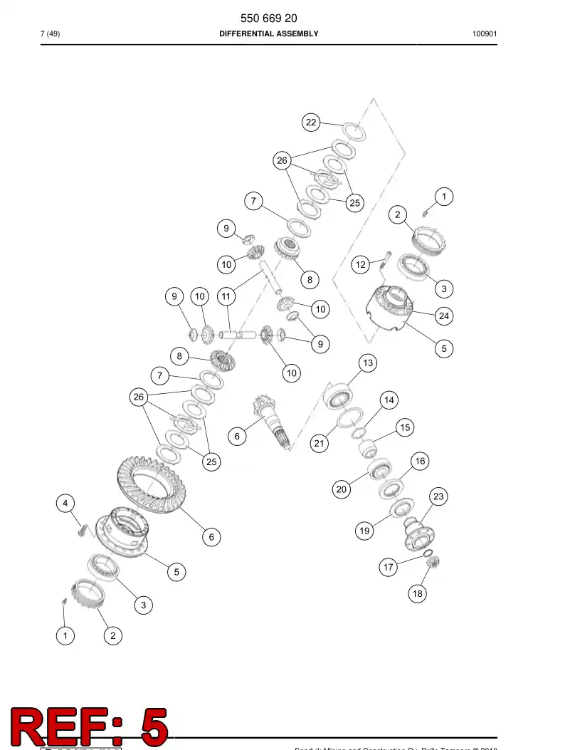 55067062 550 670 62 Differential - Sandvik Technical Drawing