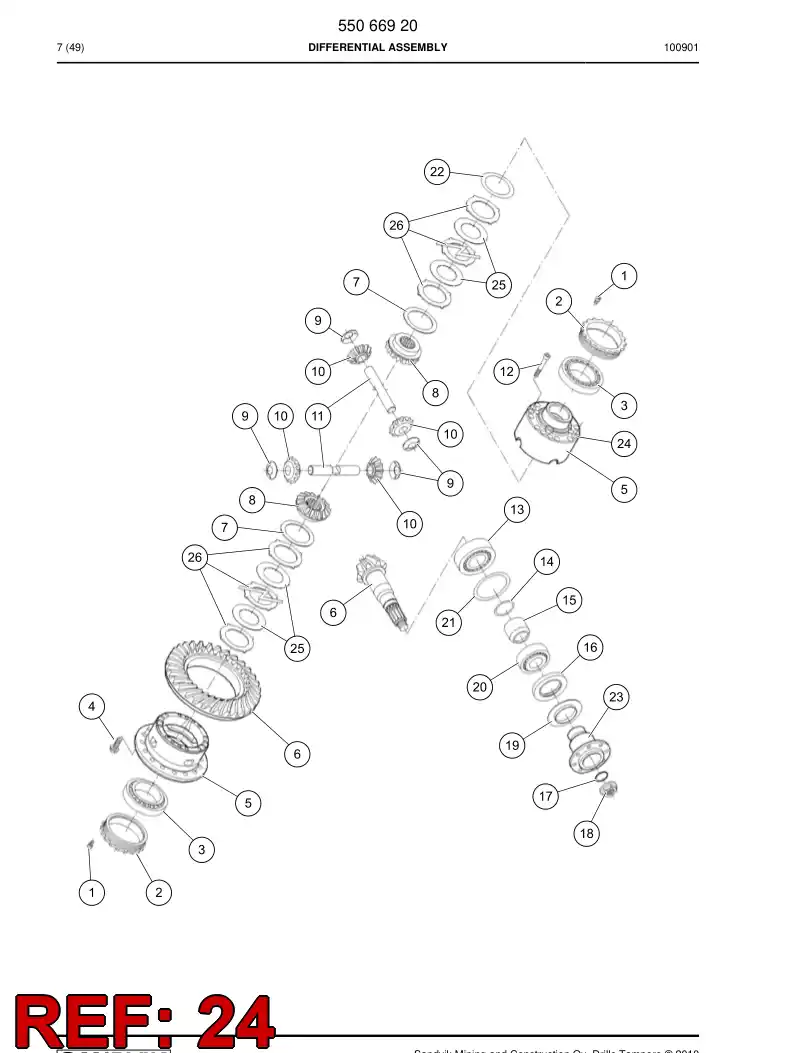 55067068 550 670 68 Differential - Sandvik Technical Drawing