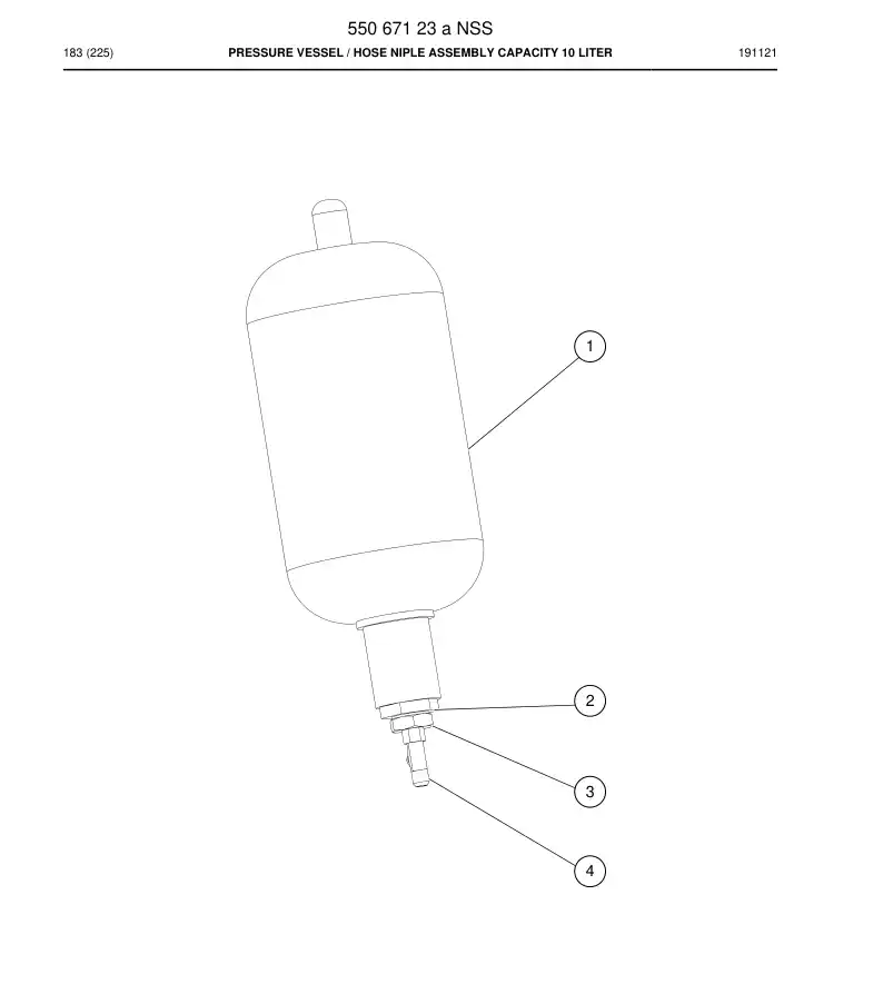 55067123a 550 671 23a Pressure vessel - Sandvik Technical Drawing