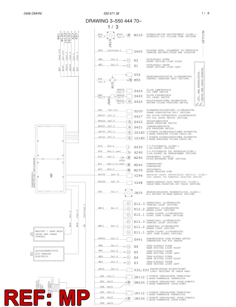 55067137 550 671 37 ELECTRIC SWITCHG. CABINET ASSY - Sandvik Technical Drawing