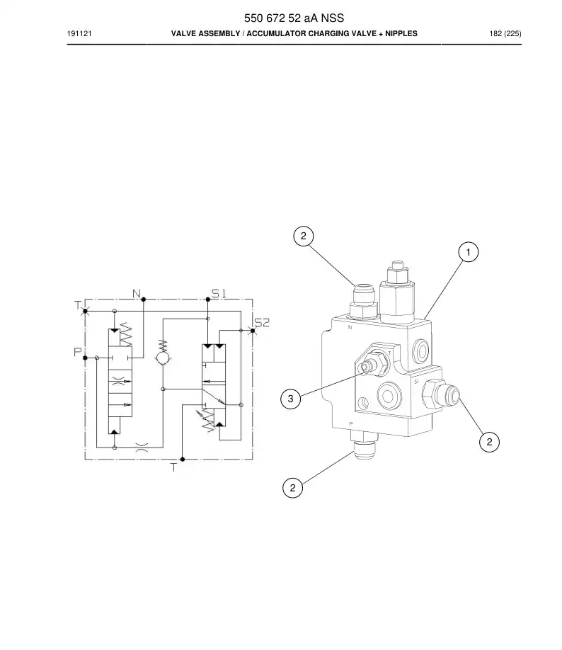 55067252a 550 672 52a Valve Assembly - Sandvik Technical Drawing