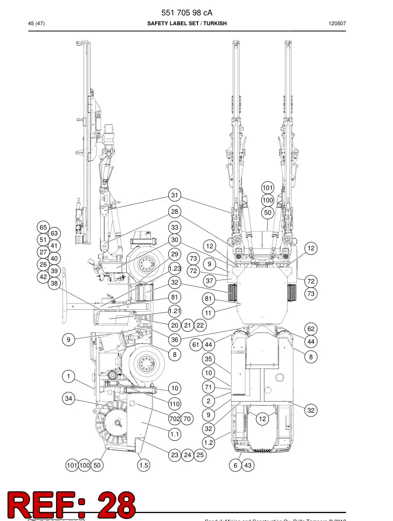 55067459a 550 674 59a Sign - Sandvik Technical Drawing