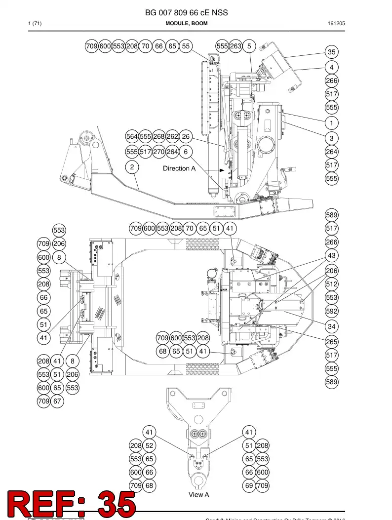 55067478 550 674 78 Plate - Sandvik Technical Drawing