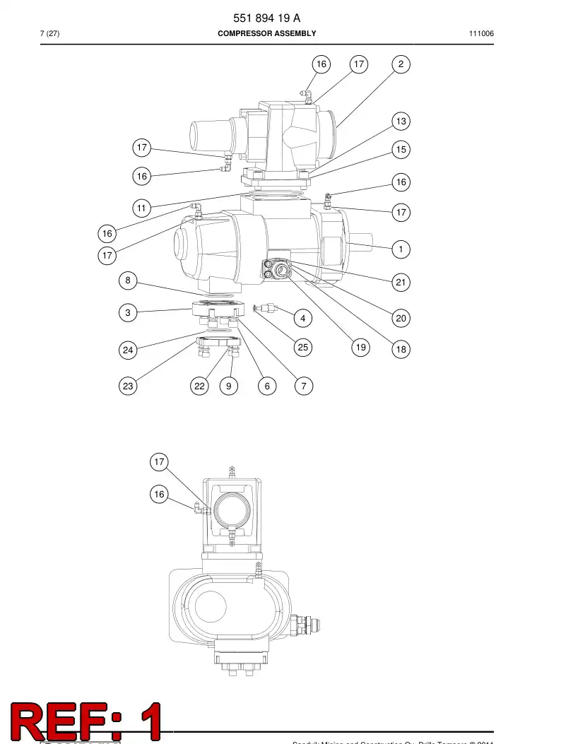 55067559a 550 675 59a Compressor unit - Sandvik Technical Drawing