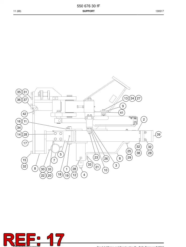 55067600a 550 676 00a Plate, Thrust - Sandvik Technical Drawing
