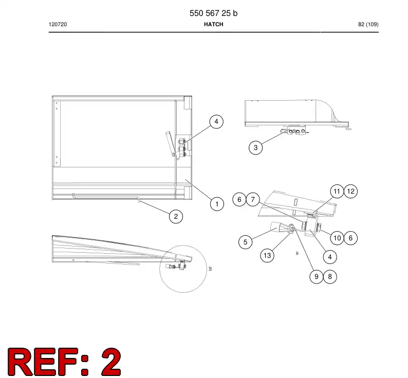 55067784 550 677 84 Latch - Sandvik Technical Drawing