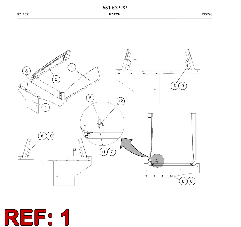55067845 550 678 45 Side plate - Sandvik Technical Drawing