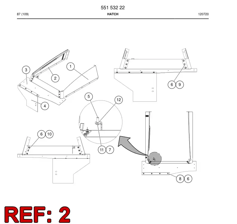 55067846 550 678 46 Side plate - Sandvik Technical Drawing