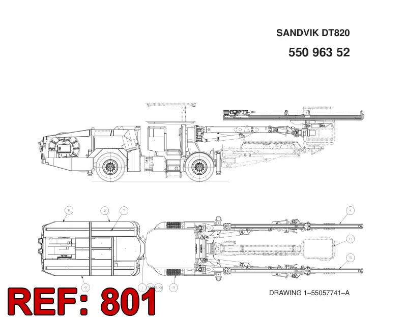 55067903 550 679 03 HOSING, Steering and brake circuit - Sandvik Technical Drawing