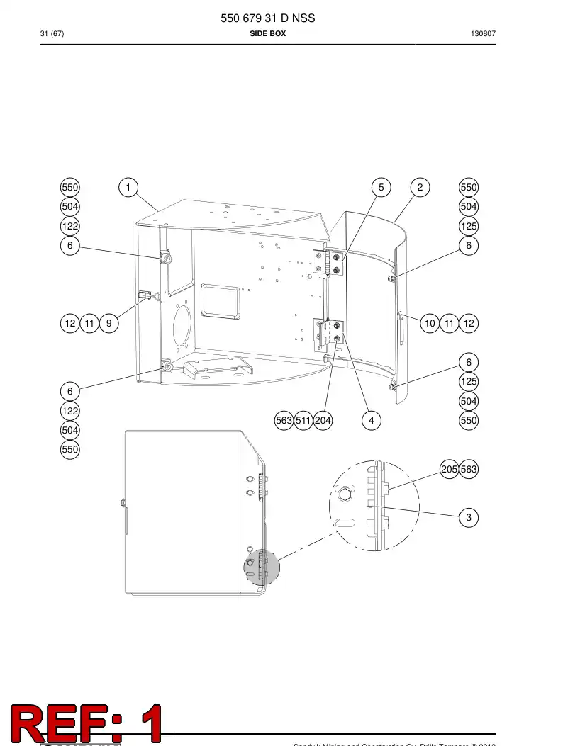 55067933d 550 679 33d Frame - Sandvik Technical Drawing