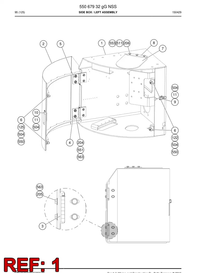 55067934b 550 679 34b Frame - Sandvik Technical Drawing