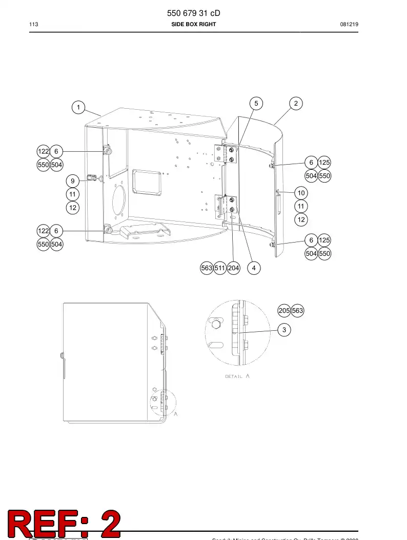 55067935 550 679 35 Door - Sandvik Technical Drawing