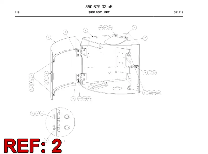 55067936 550 679 36 Door - Sandvik Technical Drawing