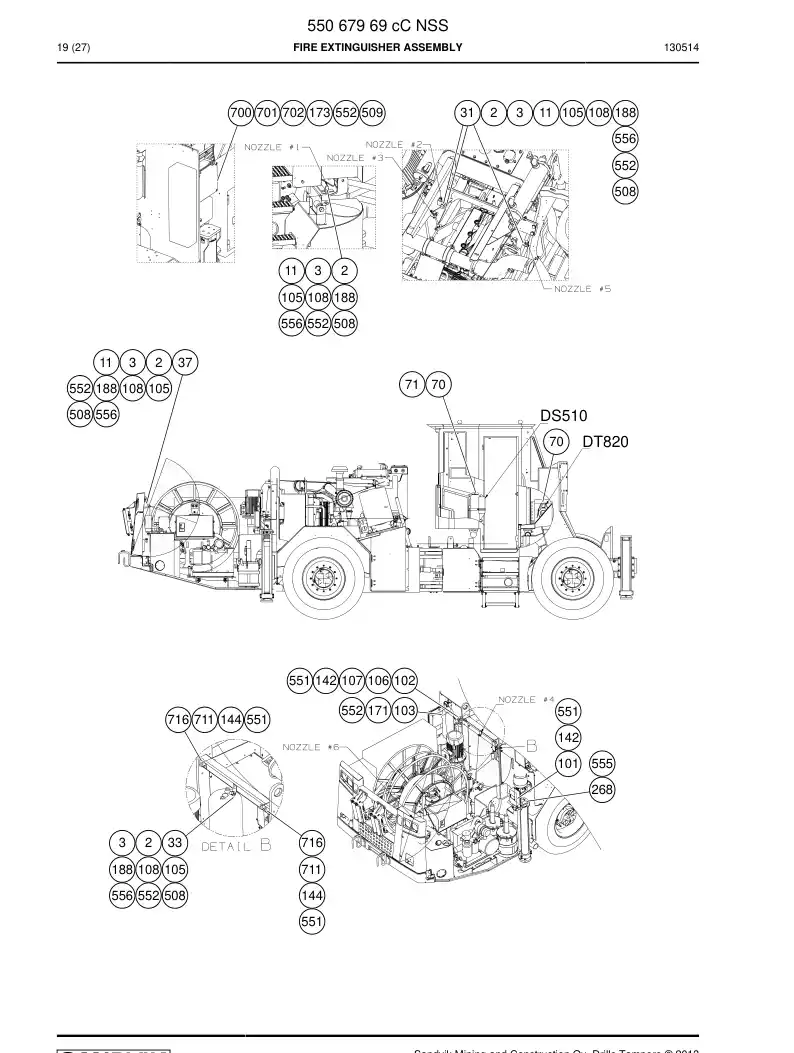55067969c 550 679 69c Fire Extinguisher Assembly - Sandvik Technical Drawing