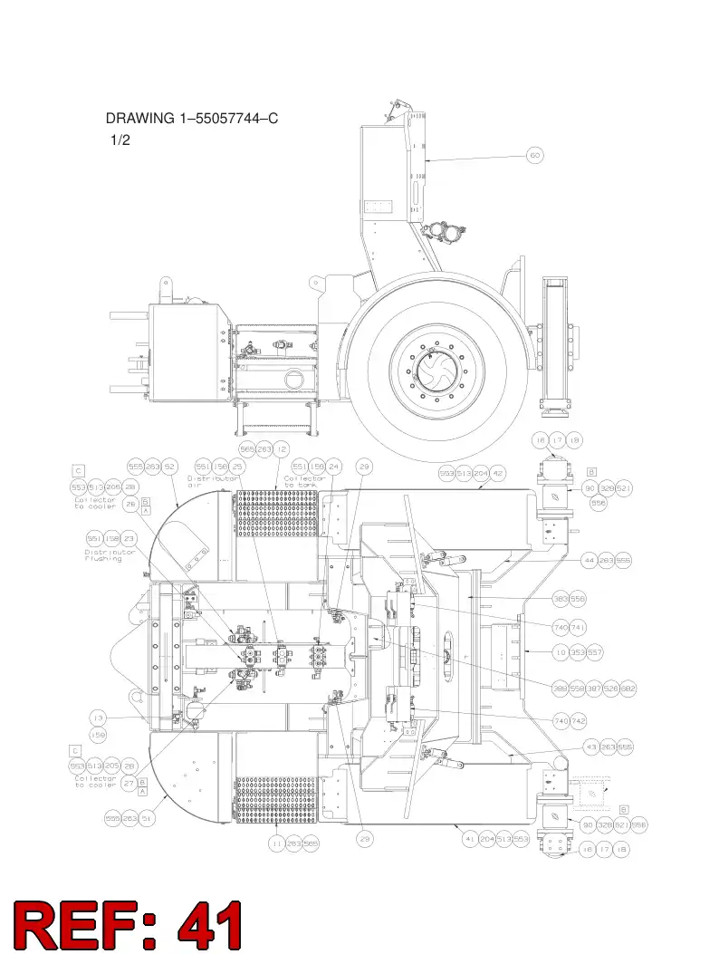 55067999 550 679 99 MUD GUARD ASSEMBLY - Sandvik Technical Drawing