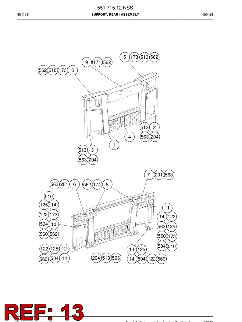 55068011a 550 680 11a Support - Sandvik Technical Drawing