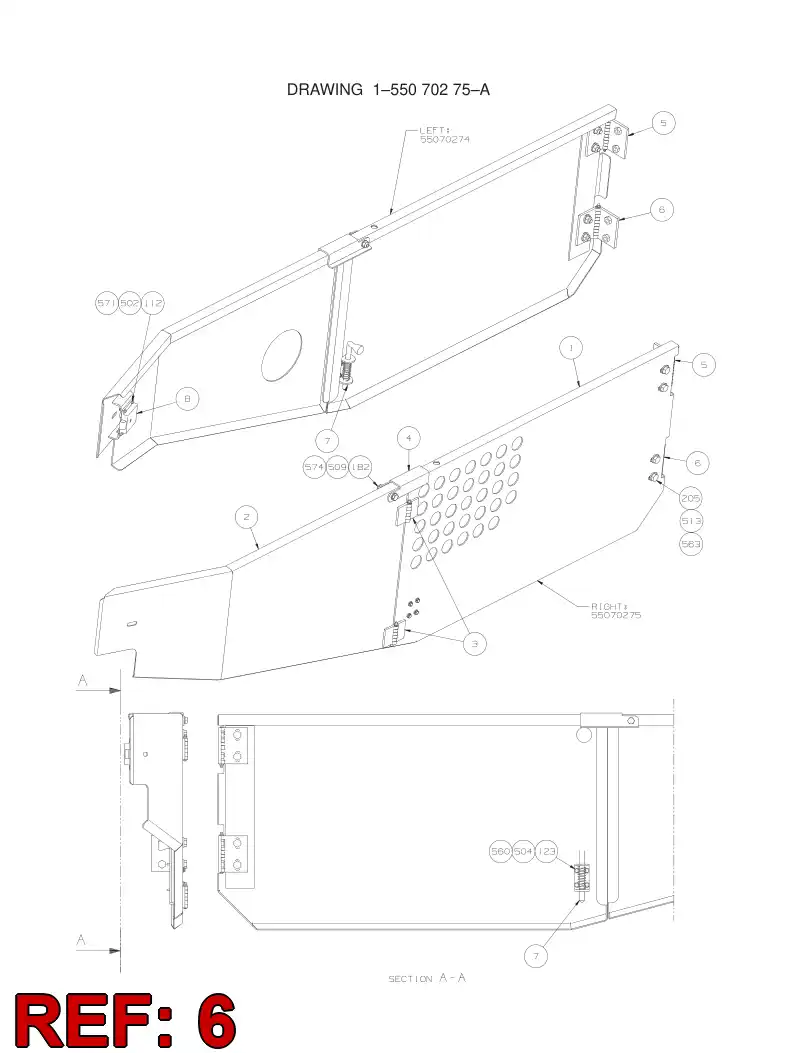 55068013 550 680 13 HINGE - Sandvik Technical Drawing