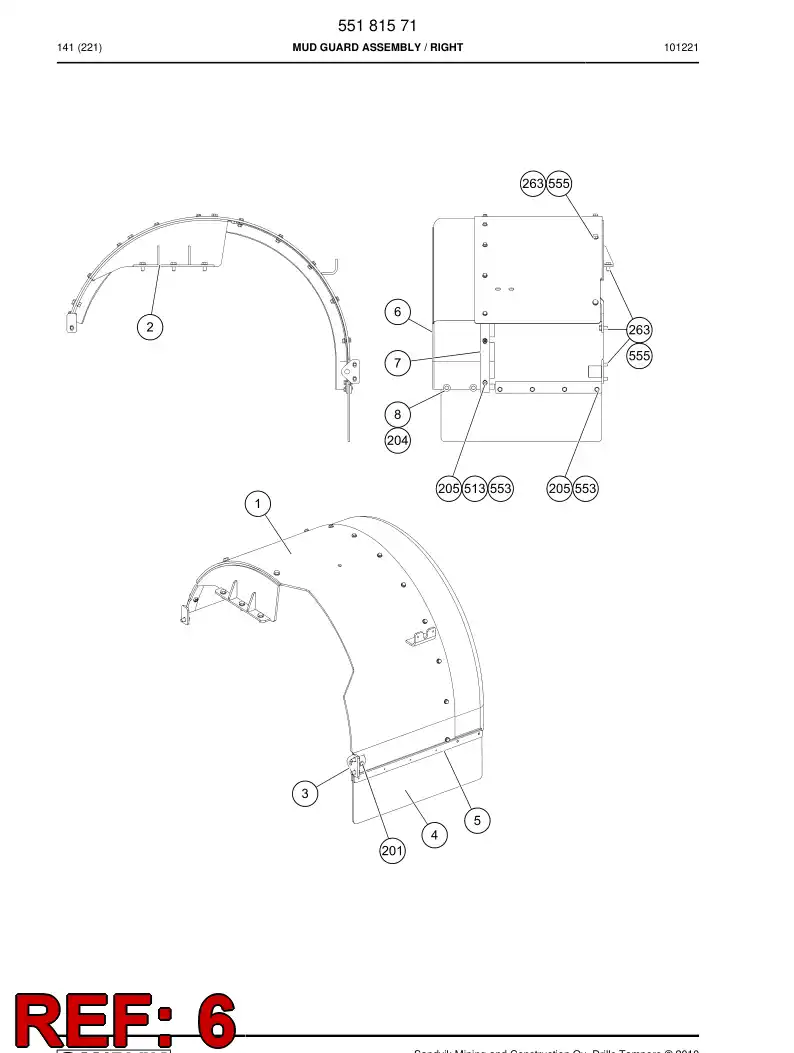 55068018 550 680 18 Plate - Sandvik Technical Drawing