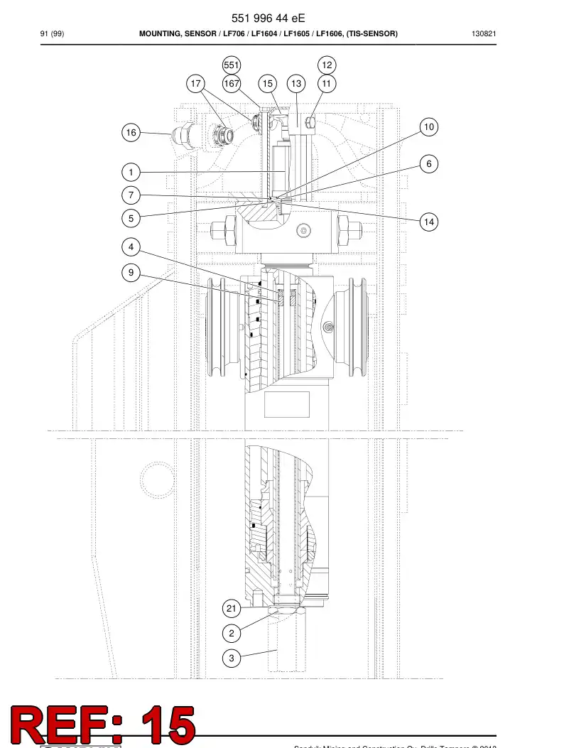 55068026c 550 680 26c Cable Assembly - Sandvik Technical Drawing