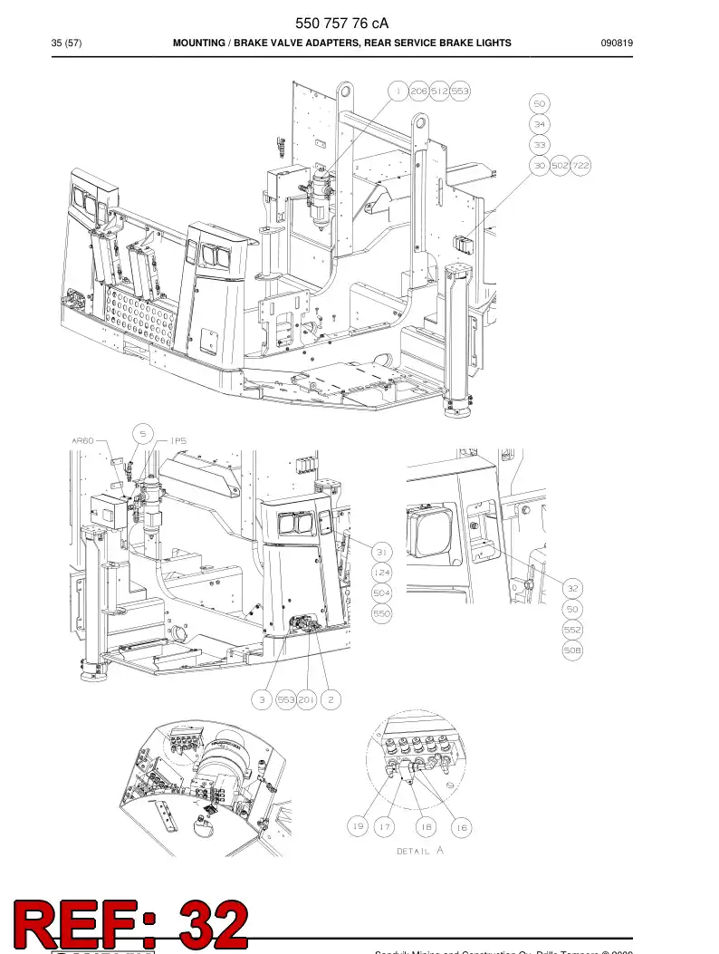 55068040 550 680 40 Support - Sandvik Technical Drawing