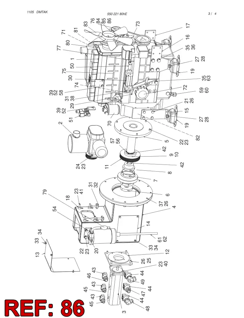 55068047 550 680 47 BELT PULLEY (ALTERNATOR PART 76) - Sandvik Technical Drawing
