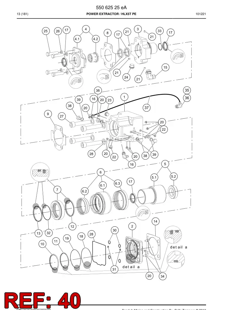 55068154 550 681 54 Driver (bronze) - Sandvik Technical Drawing